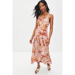 R-69. FARM Rio Nautical Wonder Pink Strappy Dress Small
